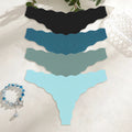 4PCS Women Seamless Panties Wavy Design Ultra-thin Panties Women Ice Silk Underwear Sexy Panty Low Waist G-string Female Solid