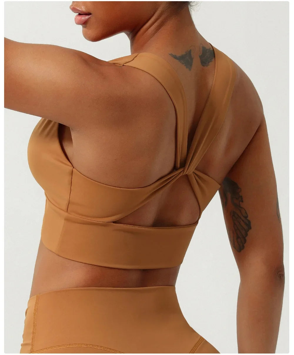 Female Cross Strap Sports Vest Bras For Women Bra High Strength Gym Underwear Sexy With Pad Bra Push Up Tops Workout Lingerie