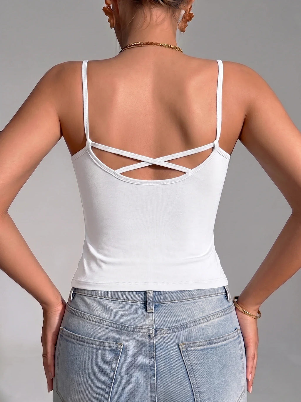1Pcs Women Solid Color Camisole Sleeveless Backless Seamless Sports Tank Top Wireless Underwear Padded Bra Bralette Vest