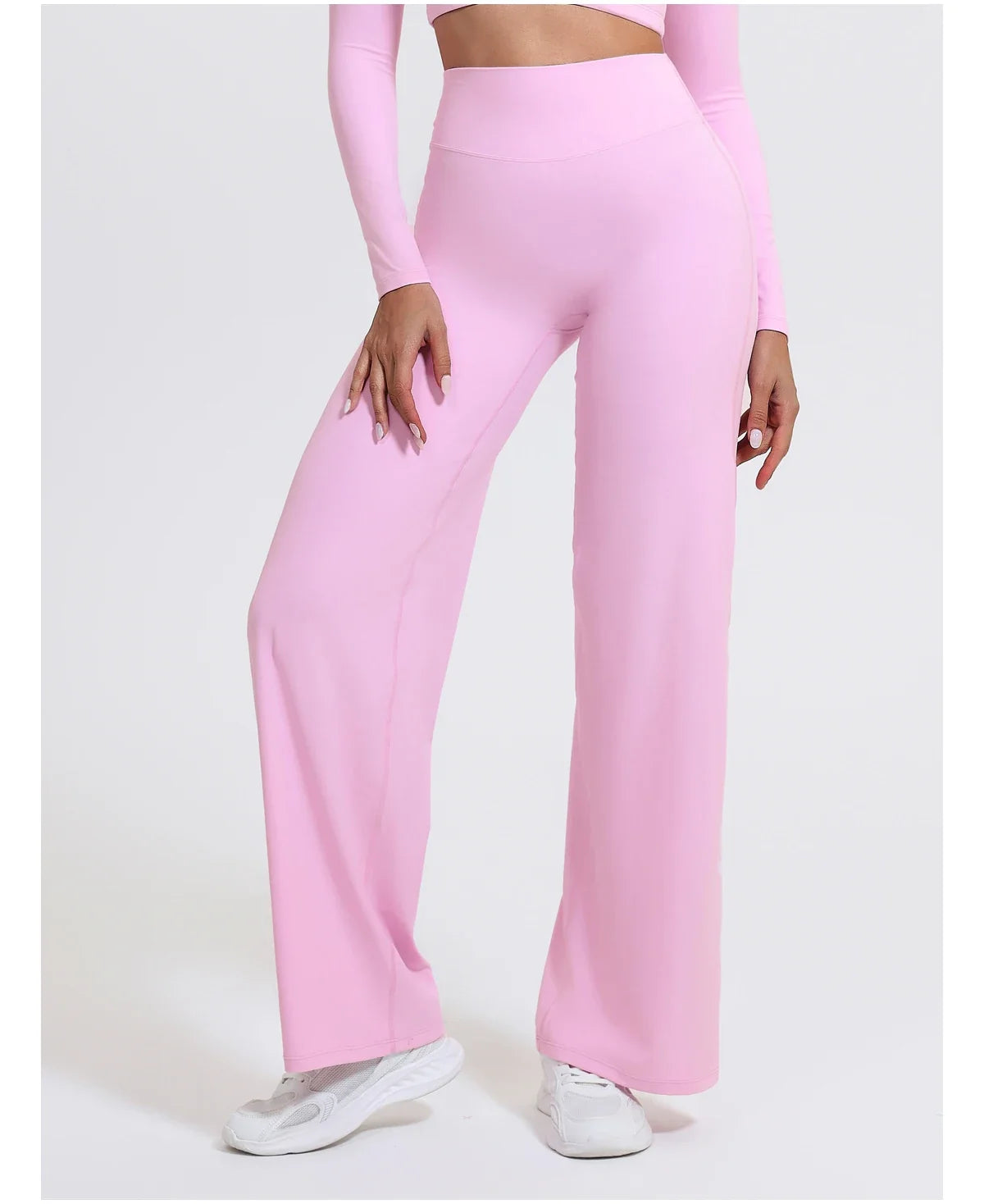 Hearuisavy Summer Straight-Leg Sports Pants Women Gym Clothing Fitness Tights Naked Feeling Compression Wide Leg Yoga Leggings