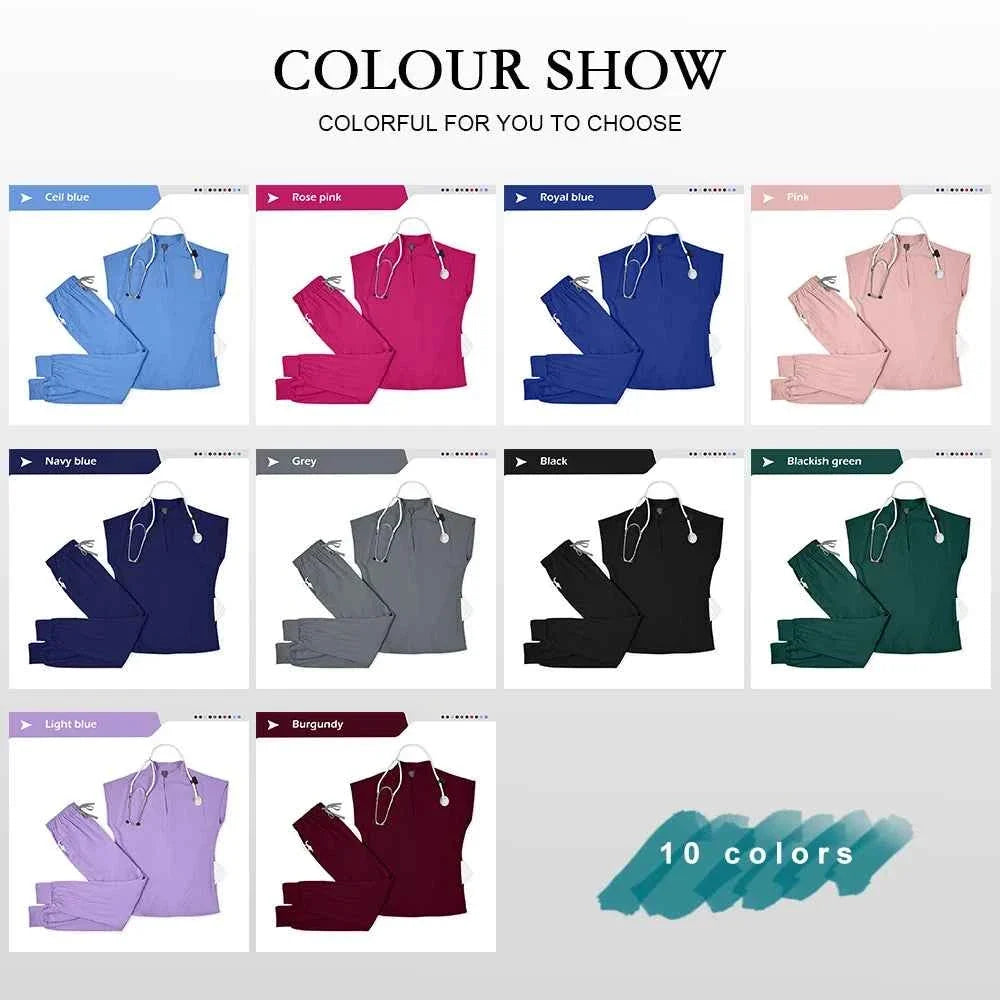 Spandex Stretch Medical Scrub Set Uniform
