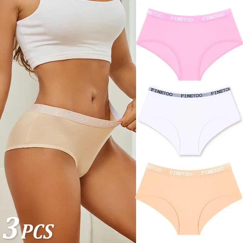 New 3Pcs Women's Cotton Briefs Letter Belt Underwear Women Panties Sexy Breathable Briefs Female Stretch Ladies Soft Lingerie