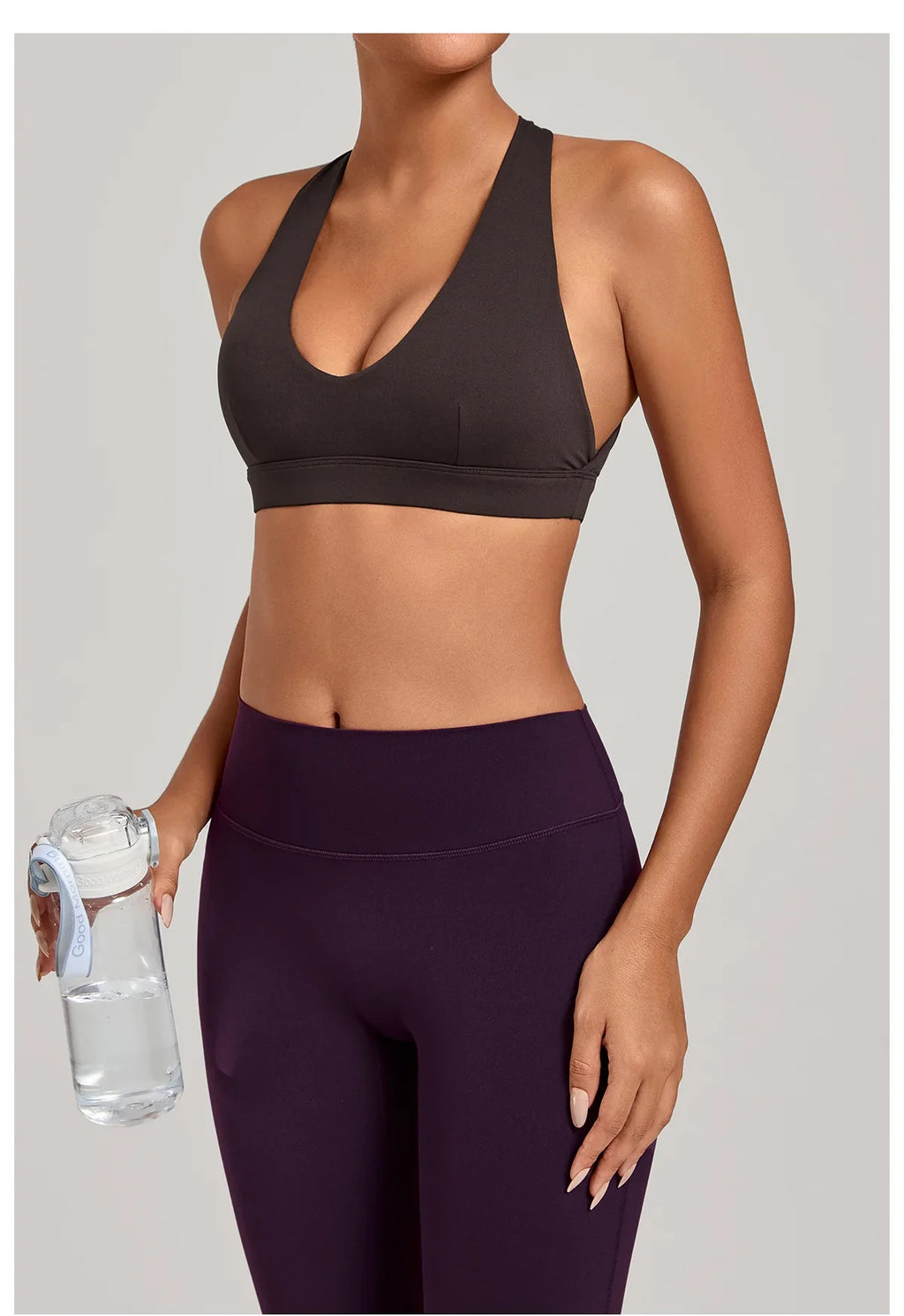 Sports Bra Gathered Neck Hanging Style Backless Tight Yoga Bra Women's Top Fitness Outdoorsports Pilates Training Gym Workout