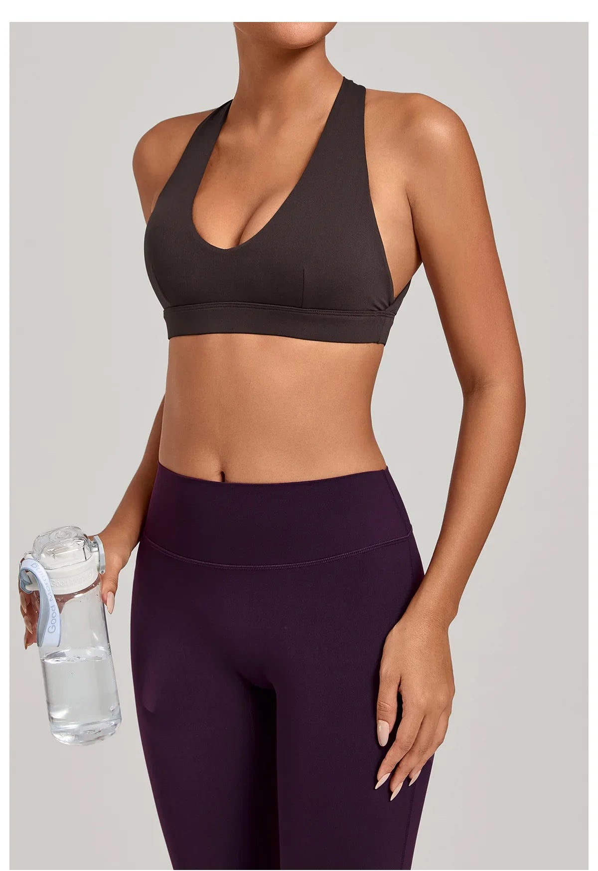 Sports Bra Gathered Neck Hanging Style Backless Tight Yoga Bra Women's Top Fitness Outdoorsports Pilates Training Gym Workout