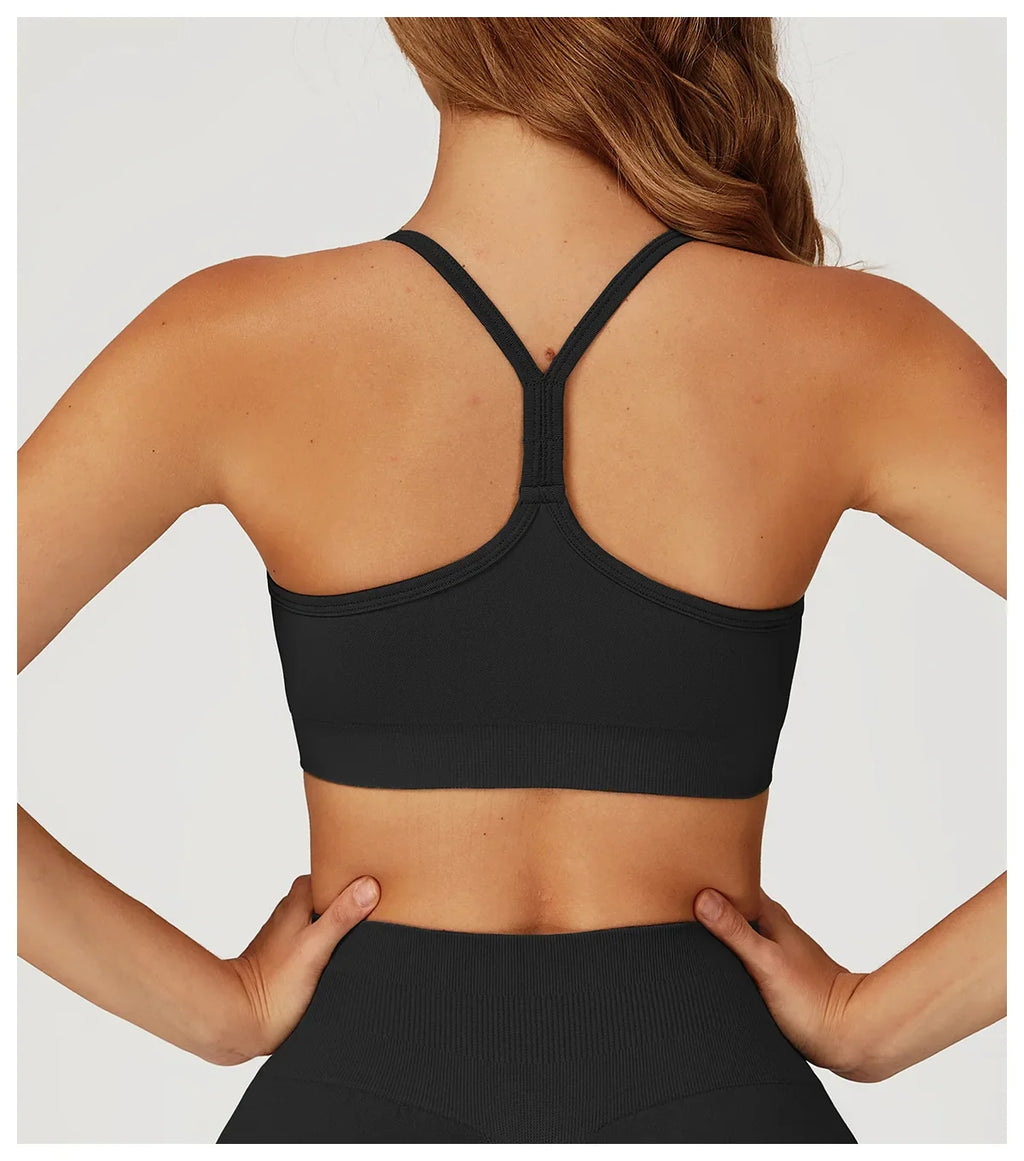 Women Seamless Yoga Sports Bra Breathable Shock Proof Gym Workout Fitness Push up Top Yoga Running Active Sportswear Vest Bra