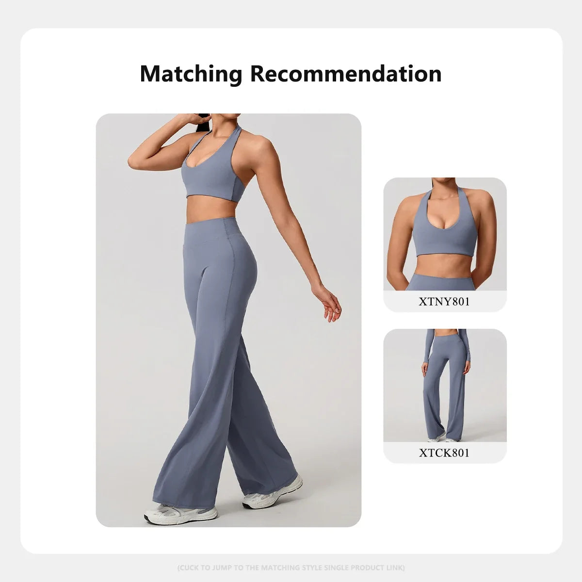 Hearuisavy Summer Yoga Set 2Pcs Women Breathable Backless Halter-Neck Sports Bra Push Up Pilates Fitness Top Straight Leg Pants