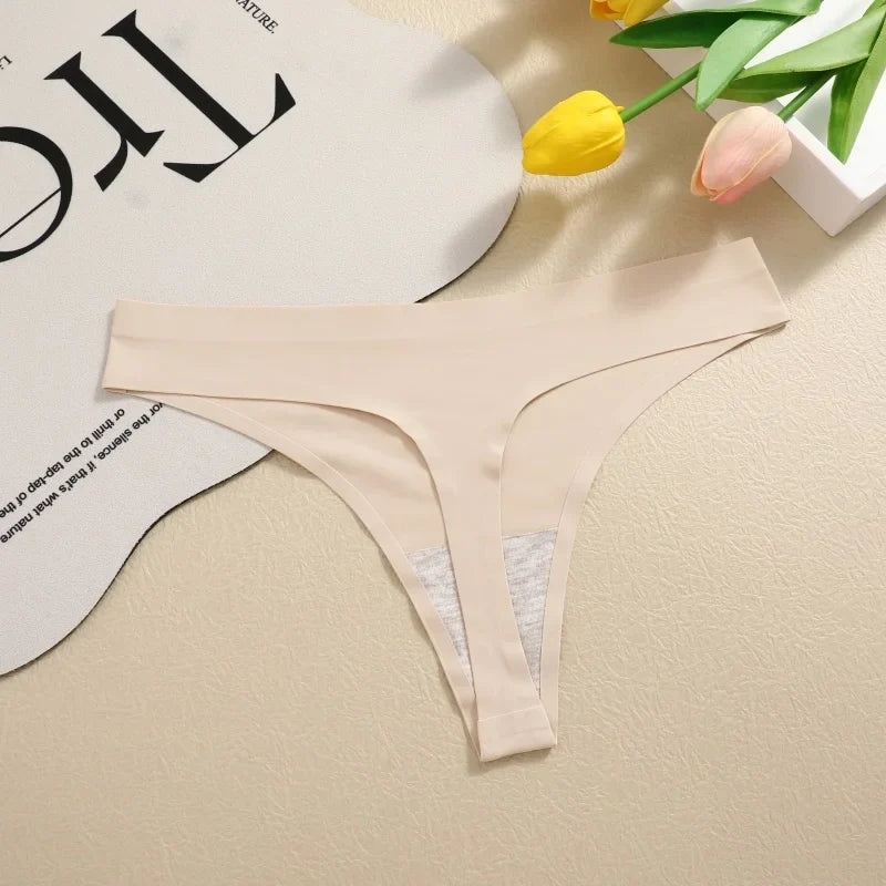 5Pcs/Set Seamless Ultra-thin panties Maillard Panties Women Ice Silk Underwear Sexy Panty Low Waist G-string Female Solid Panty
