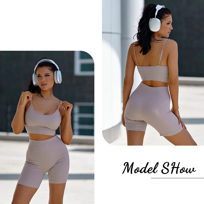 Seamless Backless Yoga Suit Set Women Sexy Gym Leopard Print Leggings Bra Set High Waist Workout Clothes Hip Raise Pants
