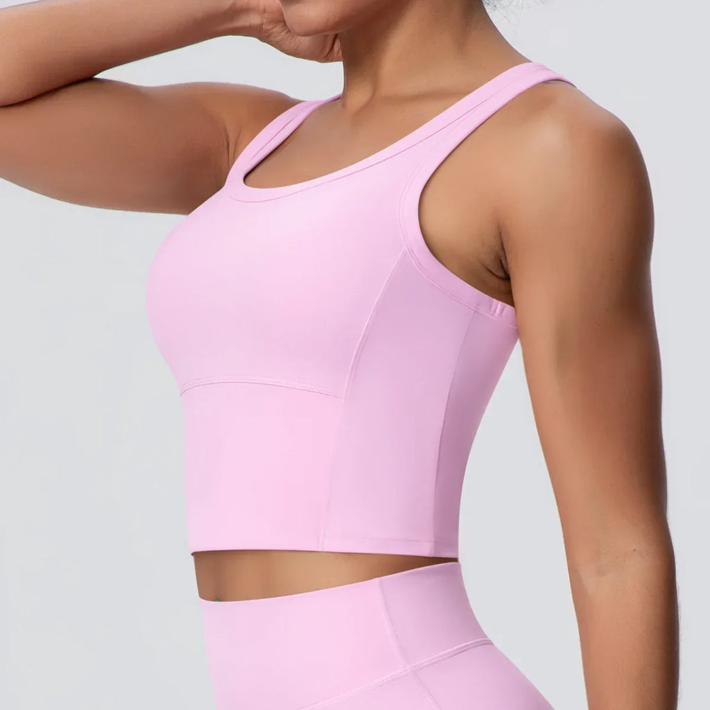 Sports Bra Women's Yoga Bra Fixed Chest Pad Gym Vest Shock-proof Workout Tops Yoga Clothes U-shaped Back Workout Fitness Running