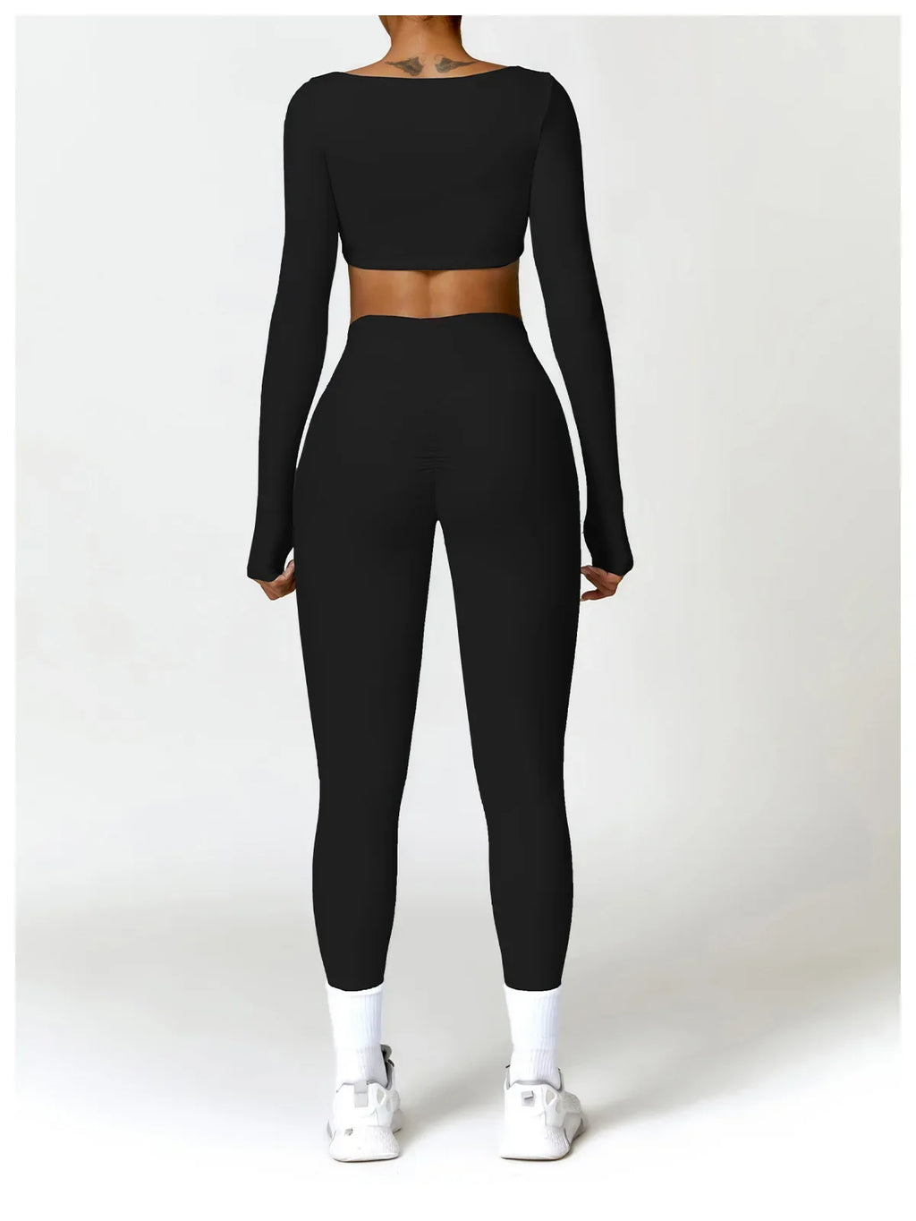 Hearuisavy Summer Casual Quick Dry Sportswear Women Square Neck Gym Top Women Fitness Sports Crop Top Long Sleeve Yoga Clothing