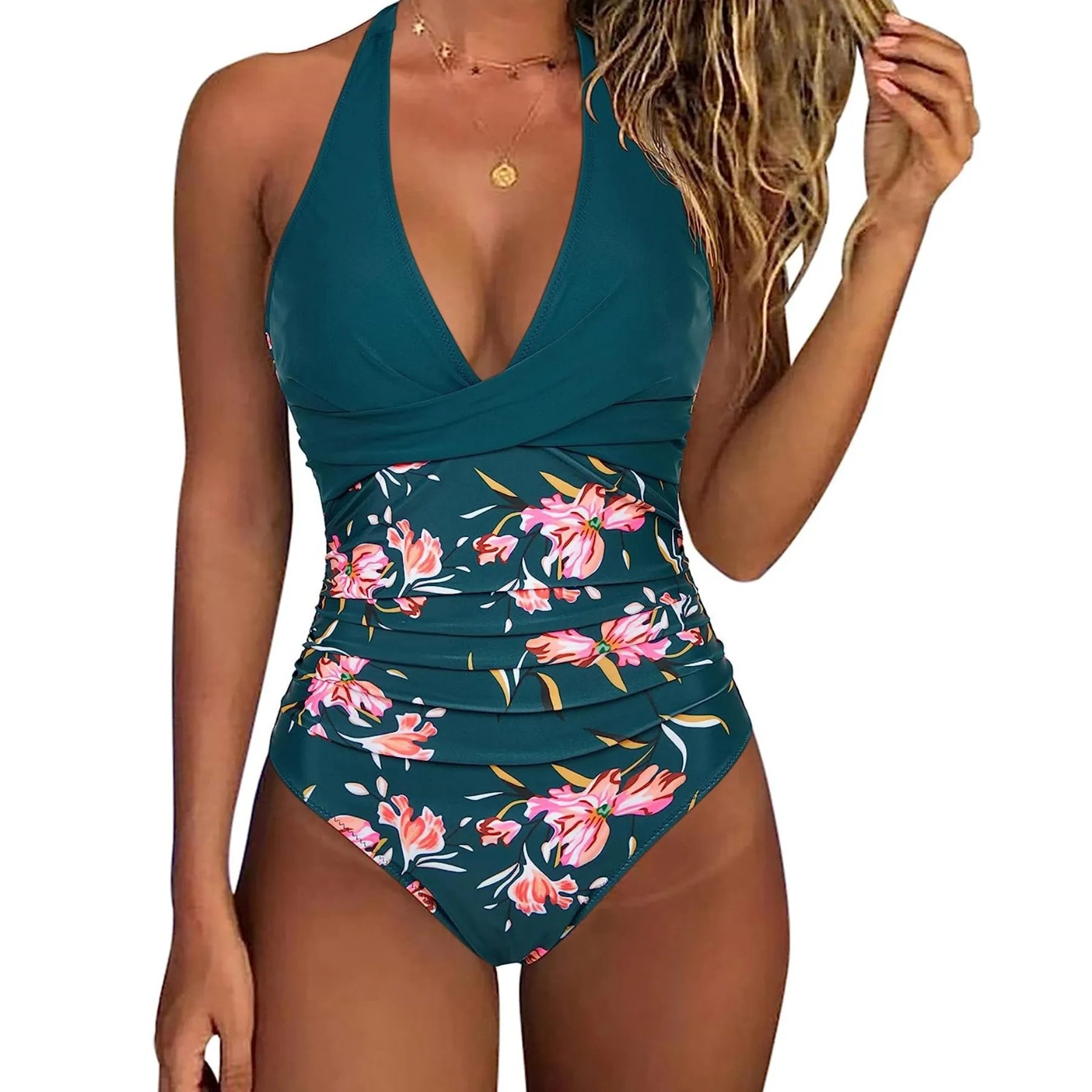 Women's Tight-fitting One-piece Bra Swimsuit Sexy Backless Cross-color Swimsuit Comfortable and Breathable Printing Underwear