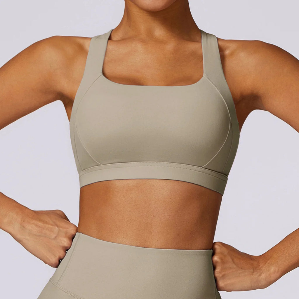 Hearuisavy Sports Bra Gym Underwear High Strength Shockproof Running Yoga Crop Top Breathable Pilates Push Up Fitness Tops Women