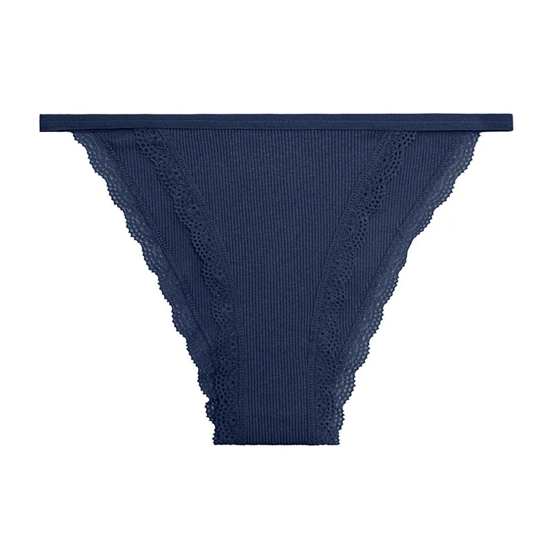 Women‘s Cotton Panties Low Waist Lace Briefs M-XL Comfortable Underwear Ladies Solid Color Underpants Girls Breathable Panty New