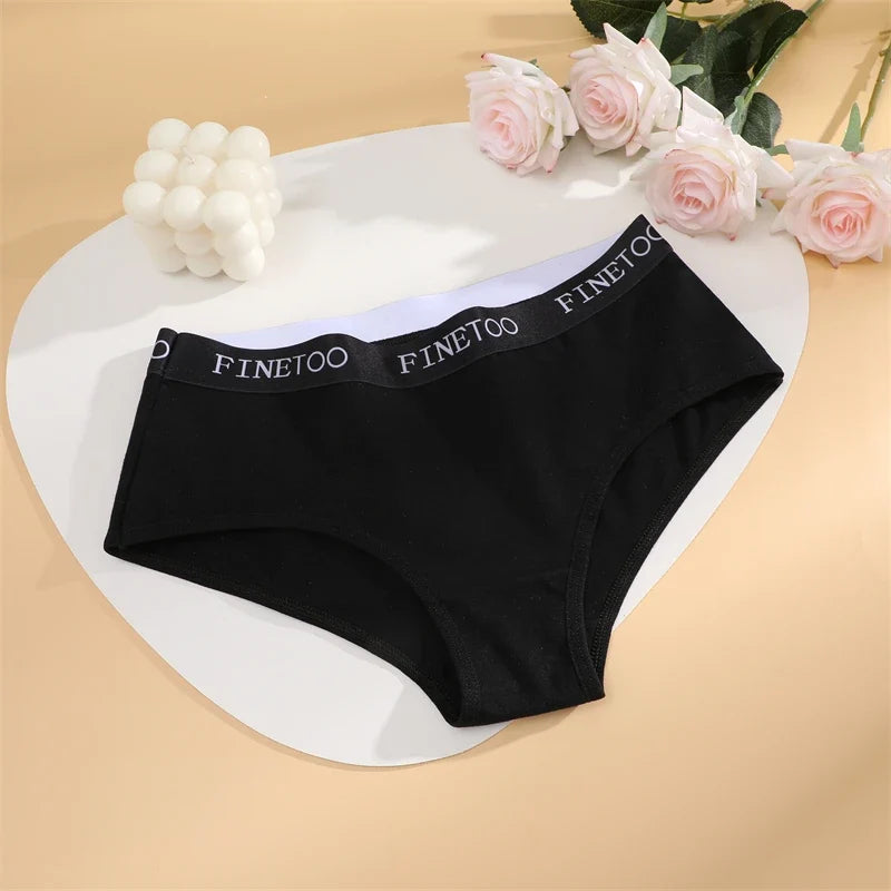 3Pcs Women's Cotton Briefs Letter Belt Underwear Women Panties Sexy Breathable Briefs Female Stretch Ladies Soft Lingerie