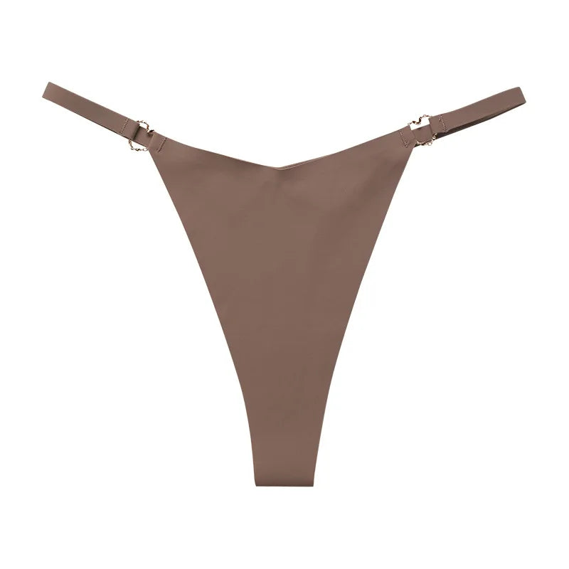Iron Ring Ice Silk Sexy Women G String Briefs Panties Girls Underwear Thong Underpants Seamless Lingerie Plus Size S-XL