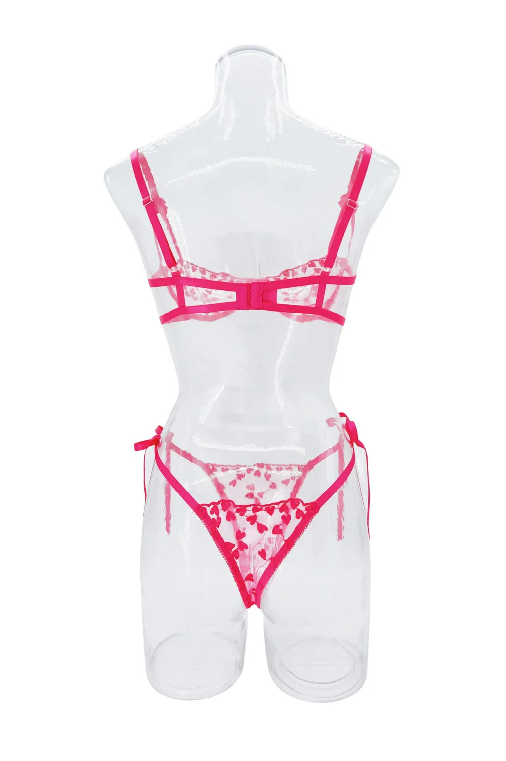 French Lace Heart Bra Set Girls Sexy Women Bralette Adjustable Transparent Embroidery Underwear Thong Bras Lingerie Panties Sets