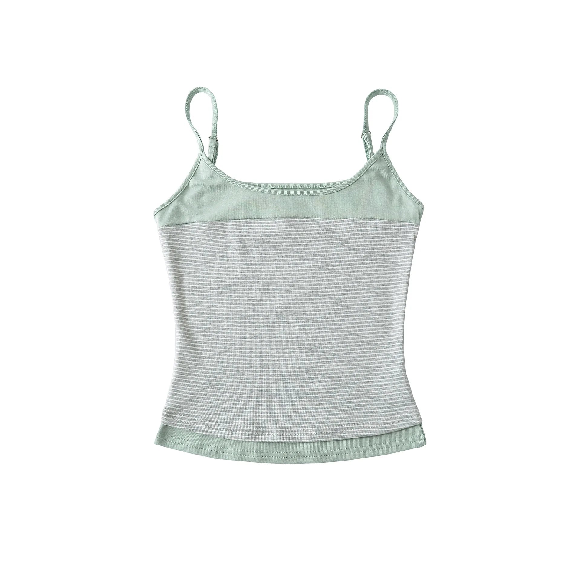 New Korean Style Pure Desire Color-Block Patchwork Base Shirt Women's Striped Inner Camisole Tank Top For Woman Casual TA42