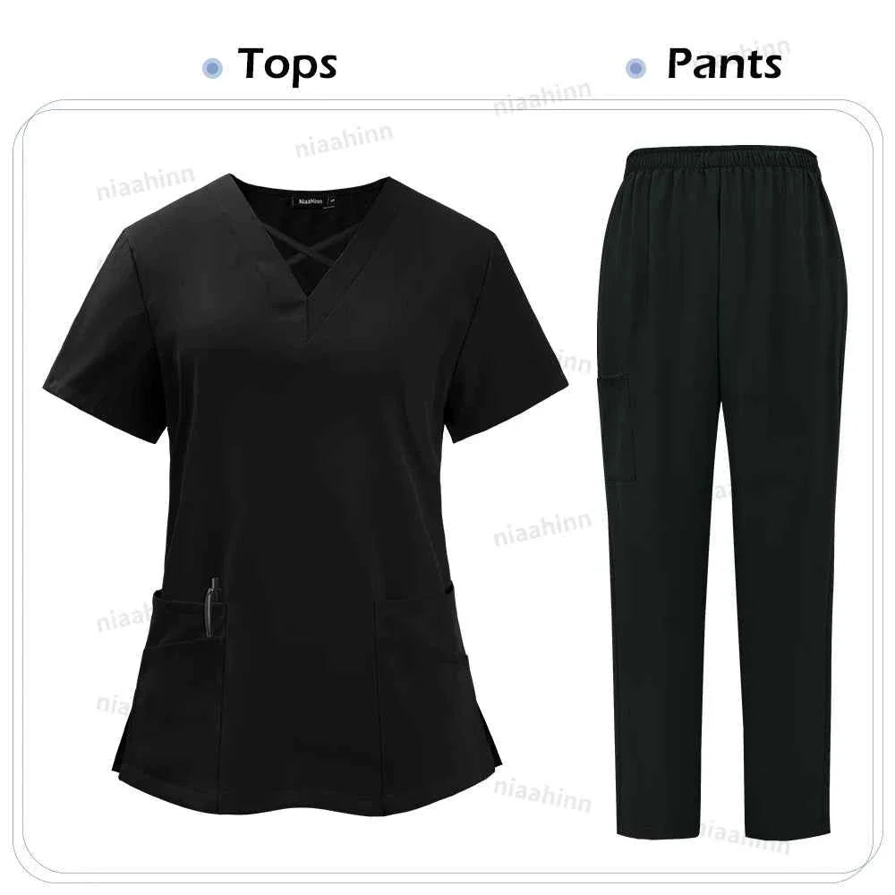Spandex Scrub Uniform Set - Top & Pants