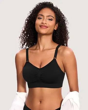 Women's Jelly Bra No Steel Ring Seamless Gathered Support 3 Pack Nylon Fabric Adjustable Shoulder Strap Invisible Cup Type
