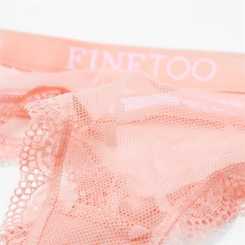 3Pcs/set Lace Thongs Women Floral G-string Underwear Trendy Letter T-Back Underpants Sexy Low Waist Bikini Panties Ladies Panty
