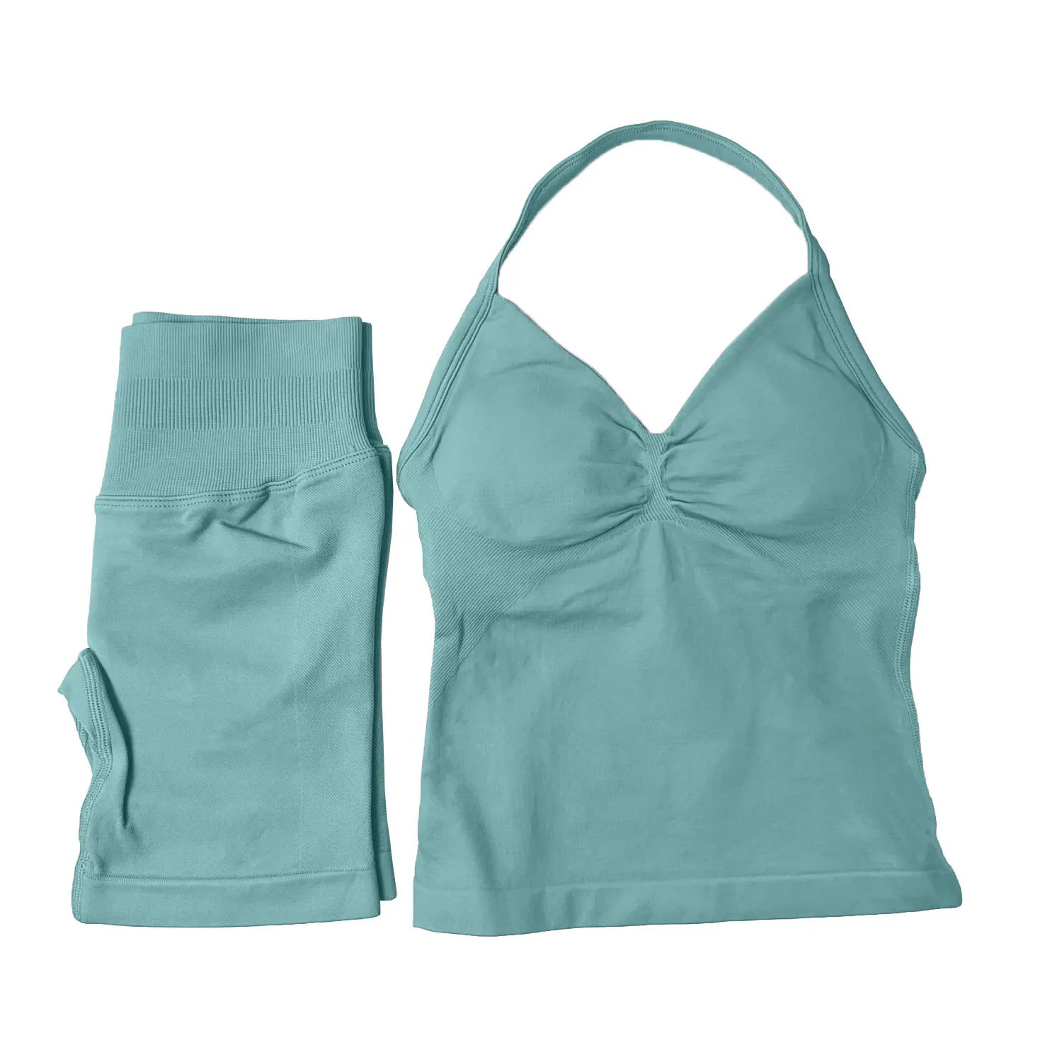 NCLAGEN Yoga Sets Women Gym Clothes ongline Strappy Top Shorts Activewear Sports 2 Piece Fitness Suit Running Workout Sportwear