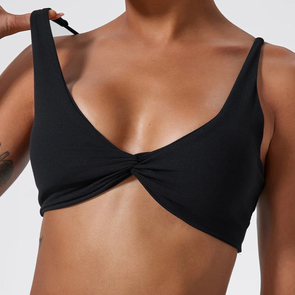Hearuisavy Summer Sports Bra Shockproof Push Up Gym Top Women Quick-Dry Yoga Clothes Pleated Design Brassiere Workout Crop Top