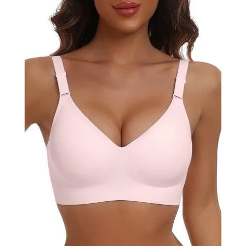 Women's Seamless Underwear 3/4 Cup and Thin Molded Cup Bra Wire-free Shaping Underwear Comfortable and Breathable Push Up