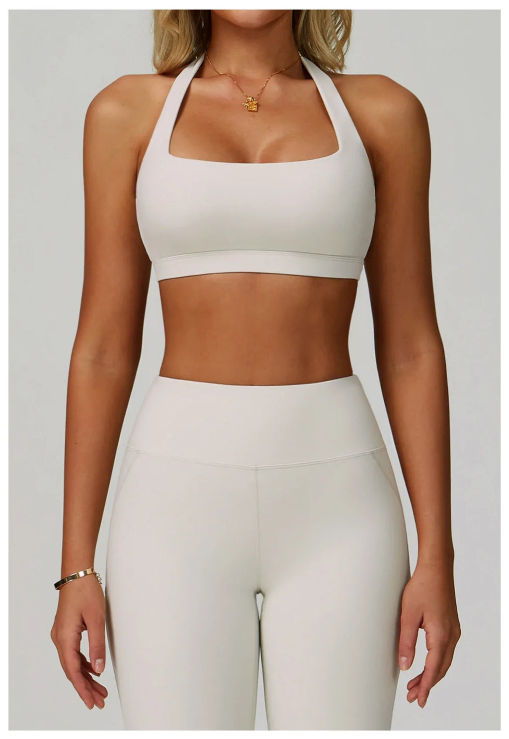 Woman Bra Gym Underwear Yoga Sport Bra Outdoor Jogging Hanging Neck Shoulder Strap Fitness Sports Bra Breathable Sexy Female Top