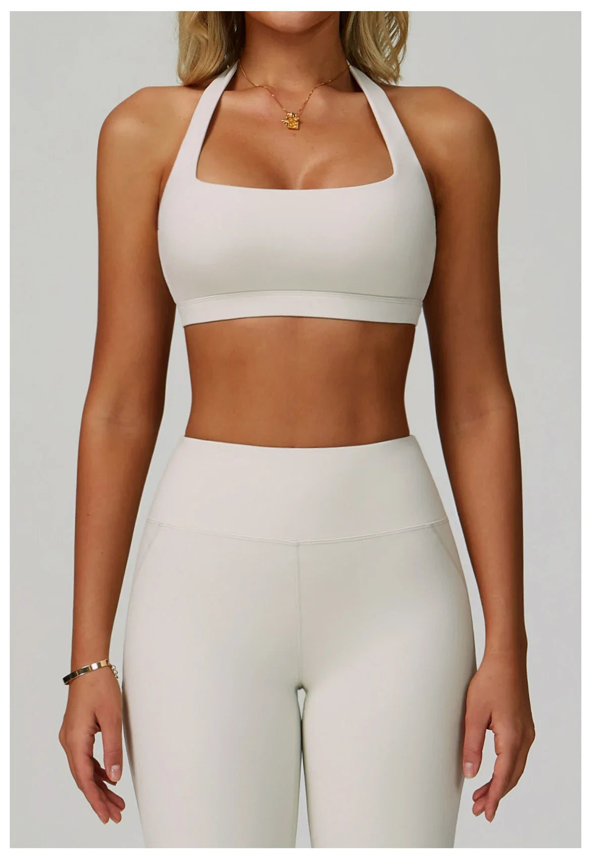 Woman Bra Gym Underwear Yoga Sport Bra Outdoor Jogging Hanging Neck Shoulder Strap Fitness Sports Bra Breathable Sexy Female Top