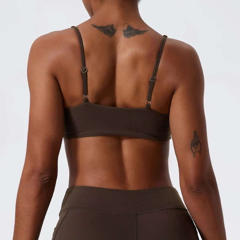 Hearuisavy Summer Sports Bra Shockproof Push Up Gym Top Women Quick-Dry Yoga Clothes Pleated Design Brassiere Workout Crop Top