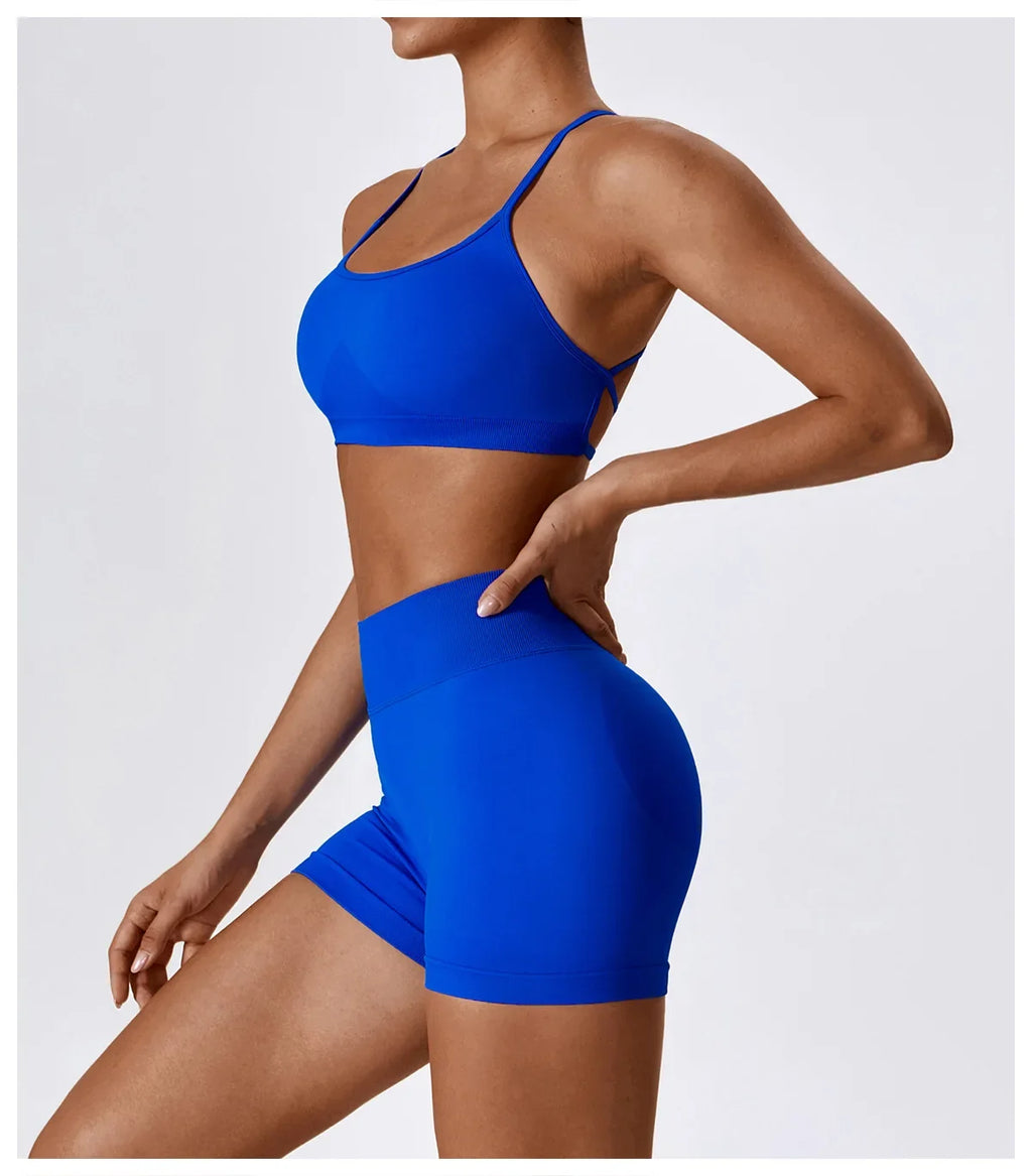Women Cross Strap Sports Bra Women Push Up Sport Bra Yoga Gym Crop Top Brassiere Fitness Top Seamless Sport Bra Breathable Bras