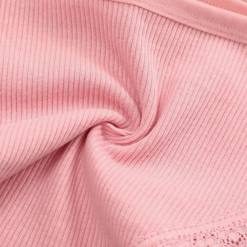 3PCS/Set Women Cotton Panties Low Waist Sexy Lace Brazilian Briefs Female Cross Webbing Underpants Soft Breathable Lingerie S-XL