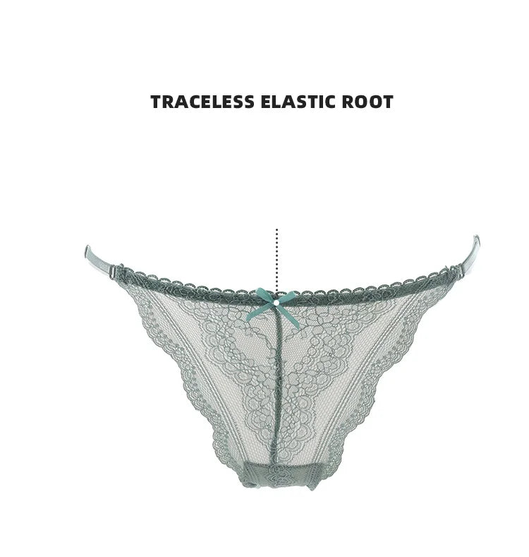 Lace Thin Sexy Girls Panties Women Briefs Thong Hollow Out G String Seamless Underwear Transparent Female Low Waist Lingerie