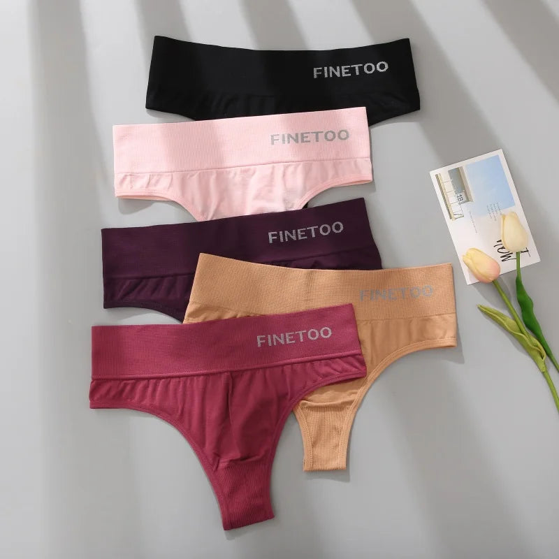 3Pcs M-2XL Seamless Thongs Women High Waist G-string Ladies Comfortable Bikini Panties Thong Underpants Girls Underwear Lingerie