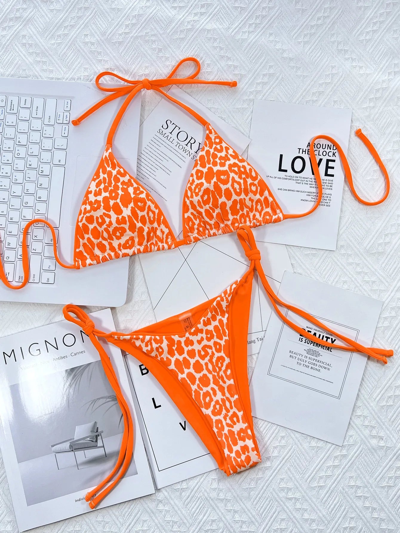 Sexy Mirco Bikini 2024 Women Neon Hot Pink Patchwork Triangle Swimsuit Beach Brazilian Bathing Suit Tie Side Thong Swimwear