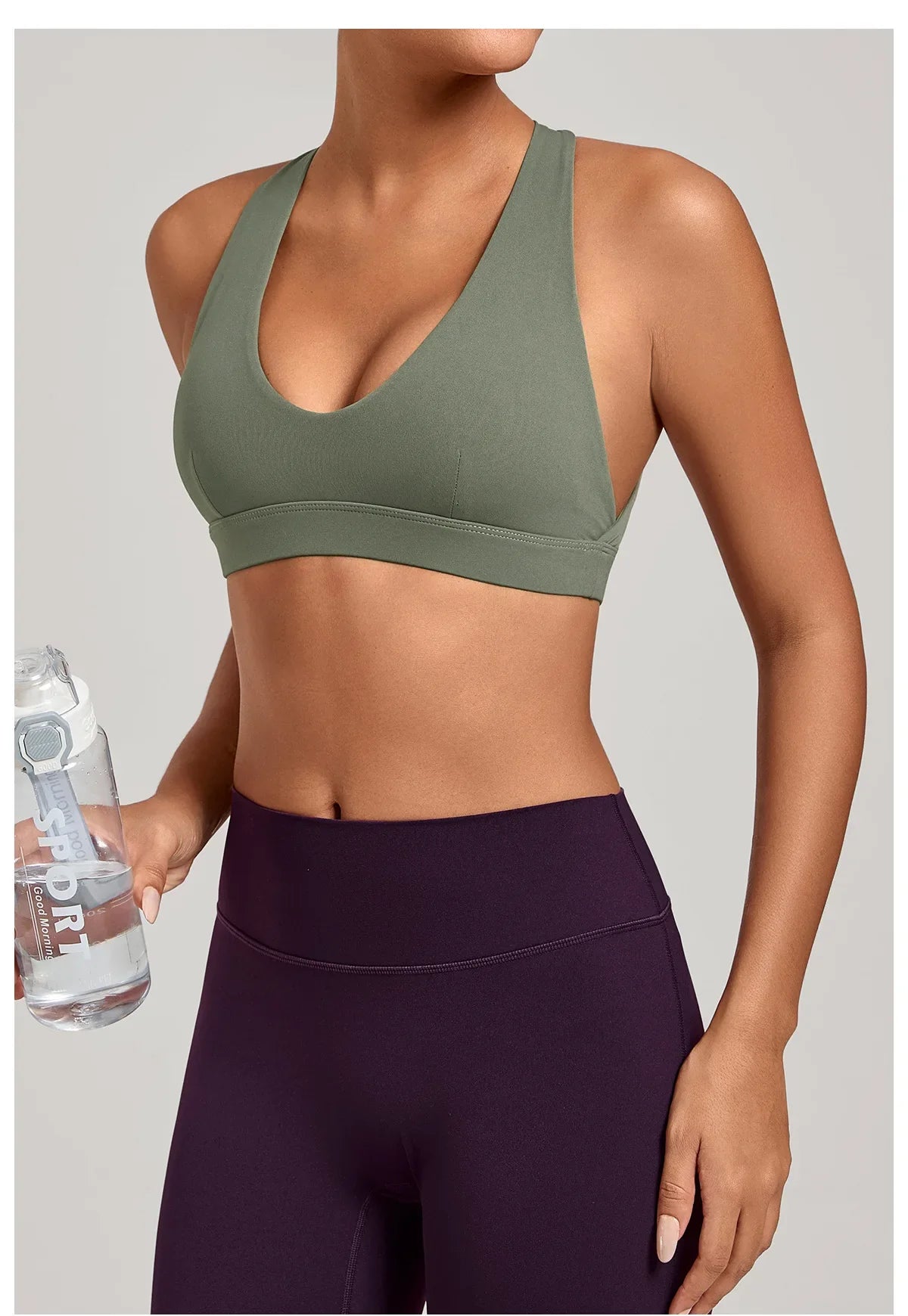 Sports Bra Gathered Neck Hanging Style Backless Tight Yoga Bra Women's Top Fitness Outdoorsports Pilates Training Gym Workout