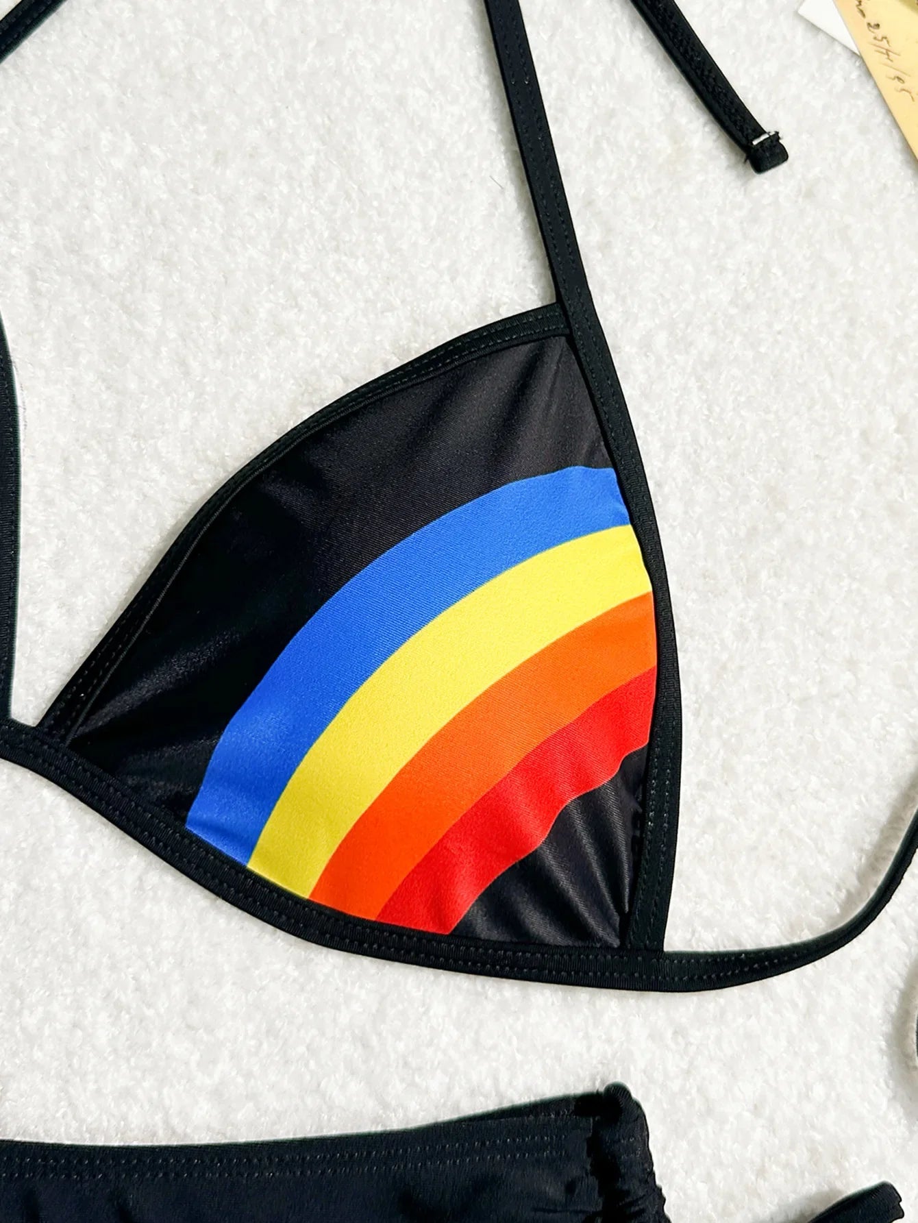 Women's Rainbow Color Bikini Set Sexy Beach Vacation Backless 2 Piece Swimsuit 2024 Summer Bathing Suit Bra Push Up Swimwear