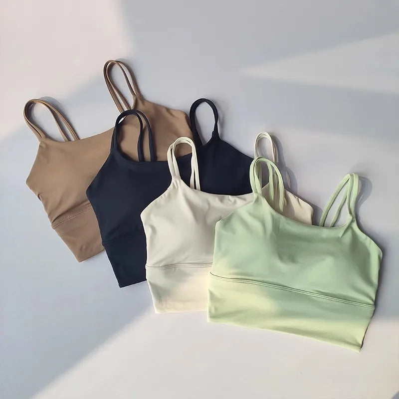 Professional Yoga Camisole Fixed Chest Mat Sports Underwear Women's Shockproof Breathable Beauty Vest Bra Running Top Gym Bra