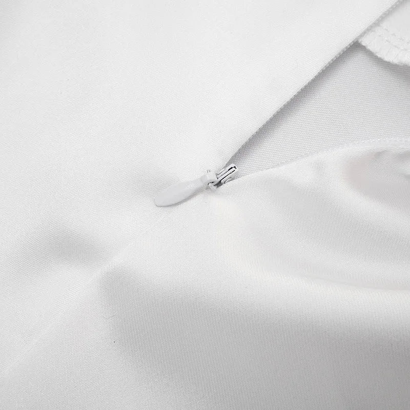 Trendix White Asymmetrical Cover Up For Women Fashion Ruffle Hem Loose Short Sleeve Shirts Casual Elegant Commuting Pullover Top