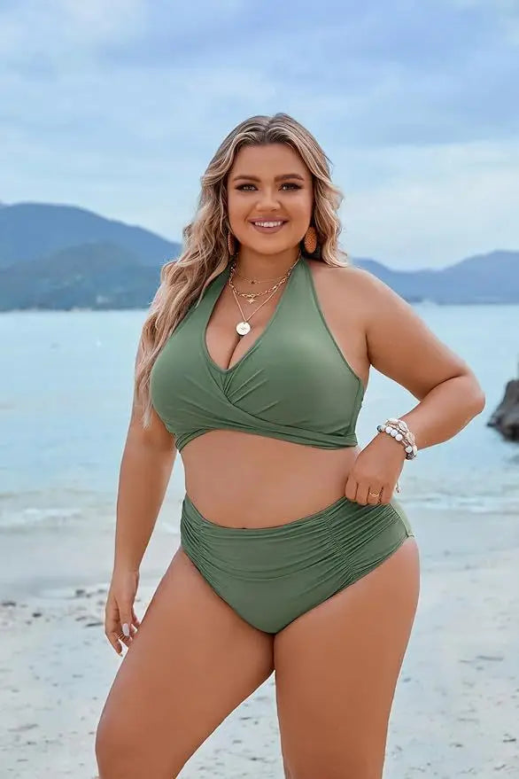 2025 Women V Neck Bikini Sets Cheeky Two Piece Swimsuit Push Up Adjustable Straps Bathing Suit String Swim Suits Female Swimwear