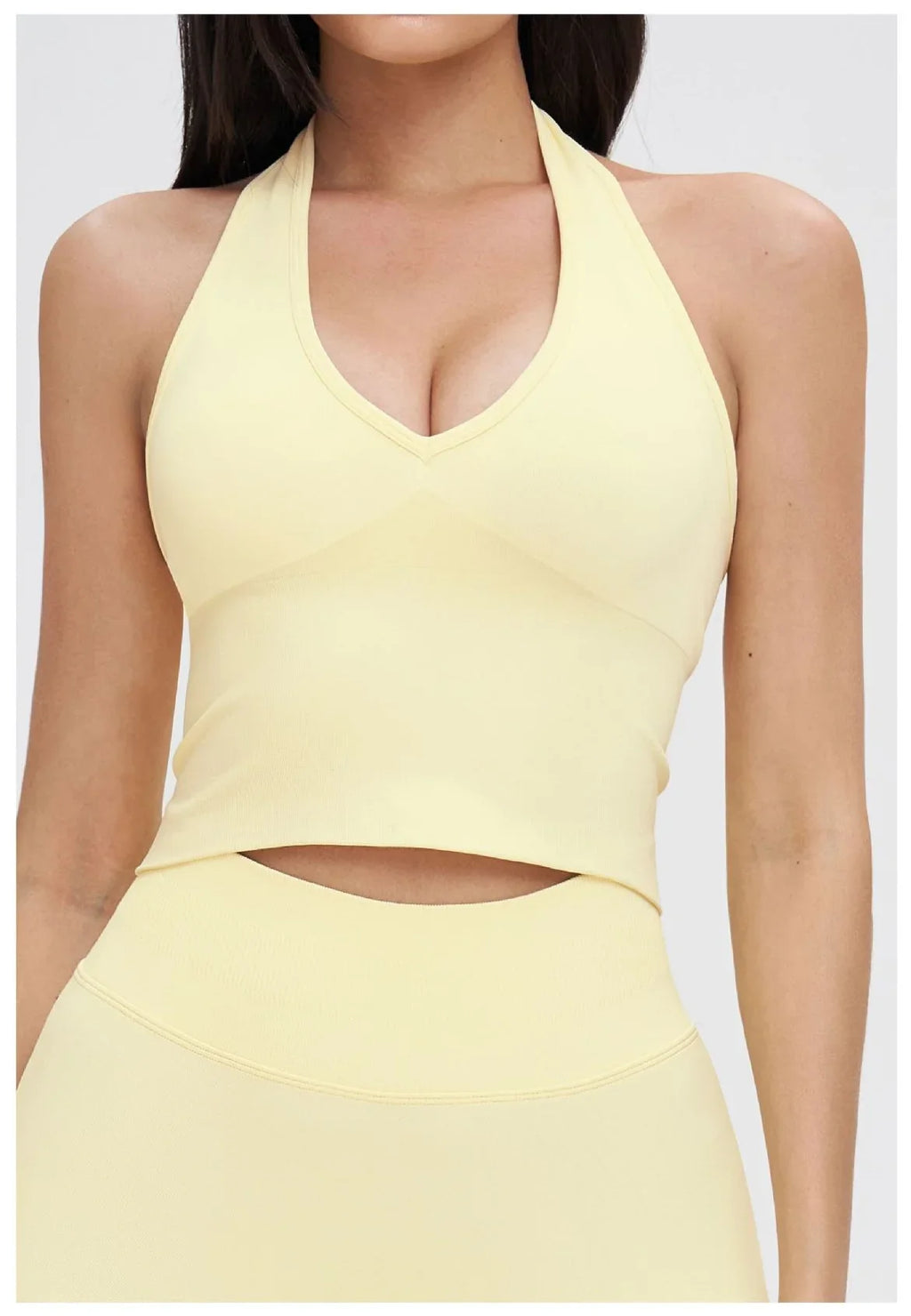 Women Summer Sports Bra Seamless Halter Top High Support Push-up Open Back Gym Bra High-intensity Fitness Yoga Workout Underwear