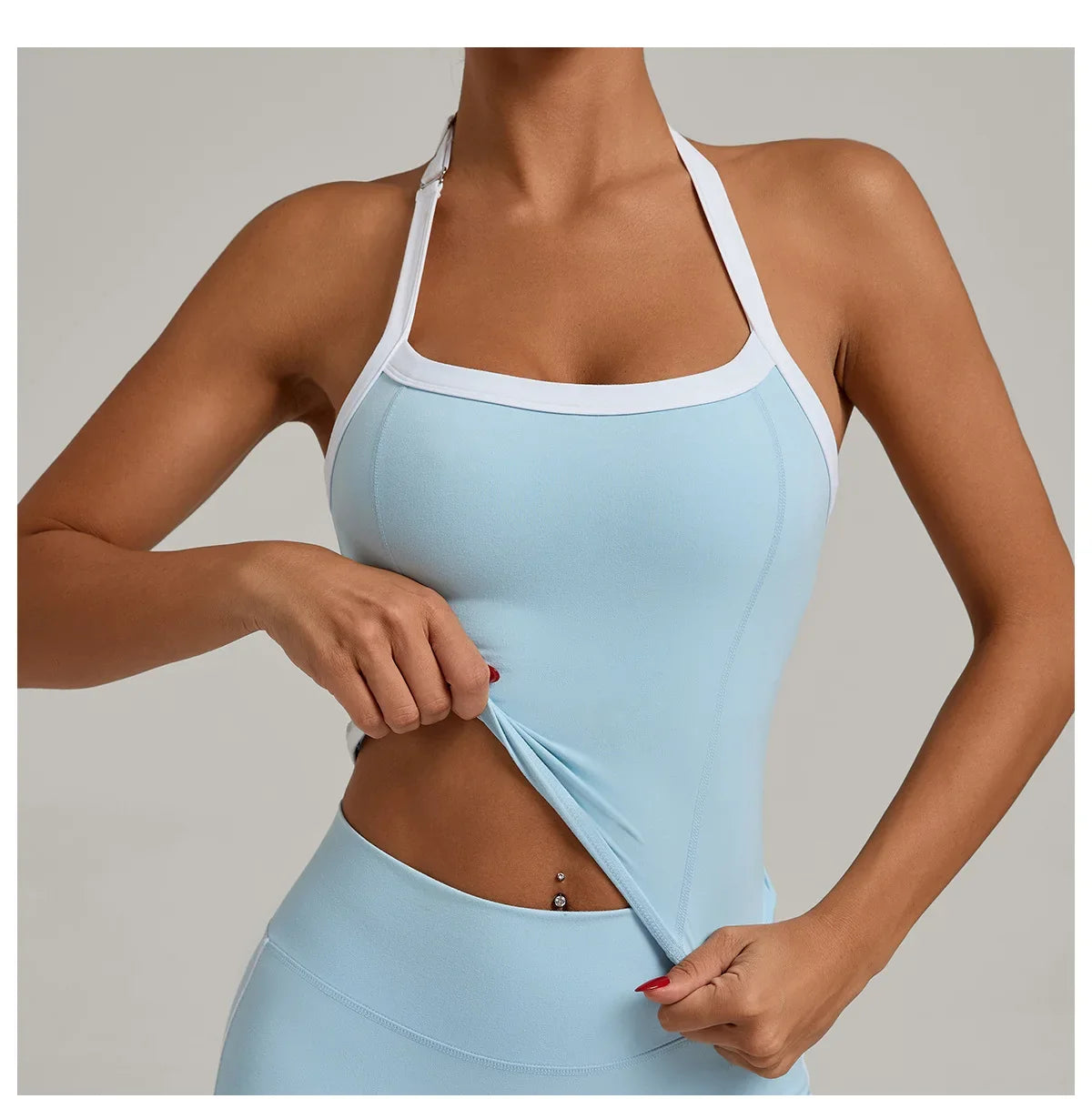 Hanging Neck Top Women Sports Bra Push Up Fitness Yoga Bra Color Blocked Underwear Gym Sport Tops Women Running Vest Bralette