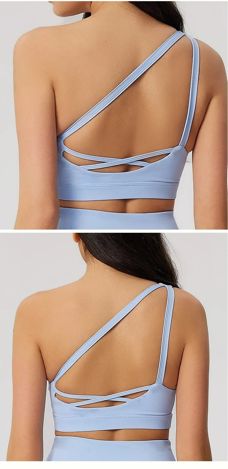 Women's Beautiful Back Gym Sports Underwear Women Shockproof Sport Bra Women Oblique Shoulder Straps Running Fitness Yoga Bra