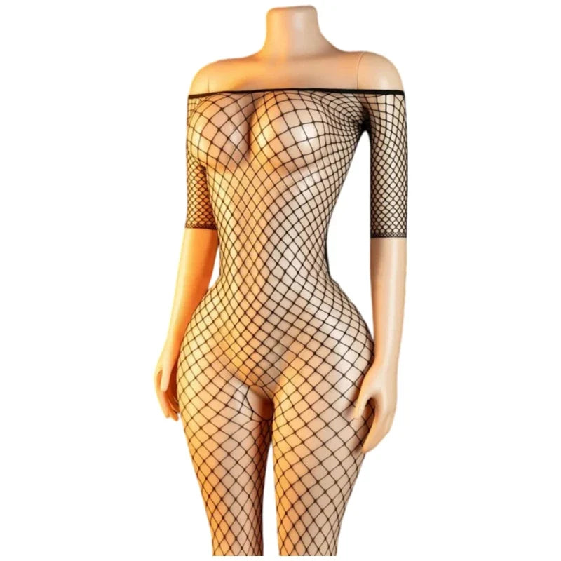 Sexy Crotchless Lingerie Teddies Women Erotic Outfit Transparent Fishnet Bodysuit Cosplay Costume Sexy Babydoll HotBodystockings