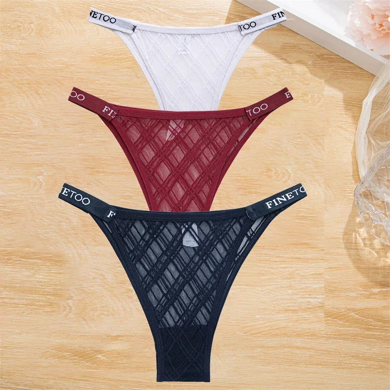 3Pcs/Set Cotton Panties Women Letter Belt Lace Sexy Briefs Seamless Low Rise Underwear Ladies M-XL Underwear Girls Lingerie New
