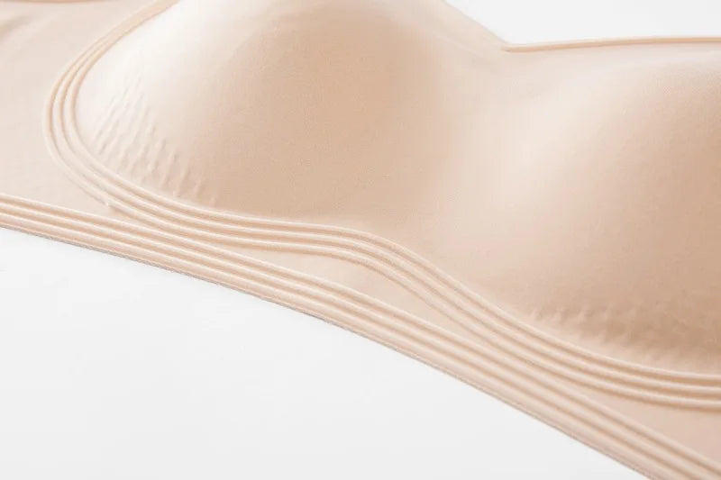 Women's Wire-free Seamless Bra Solid Color Full Cup Thin Molding Underwear Seamless Push-up Comfortable Underwear