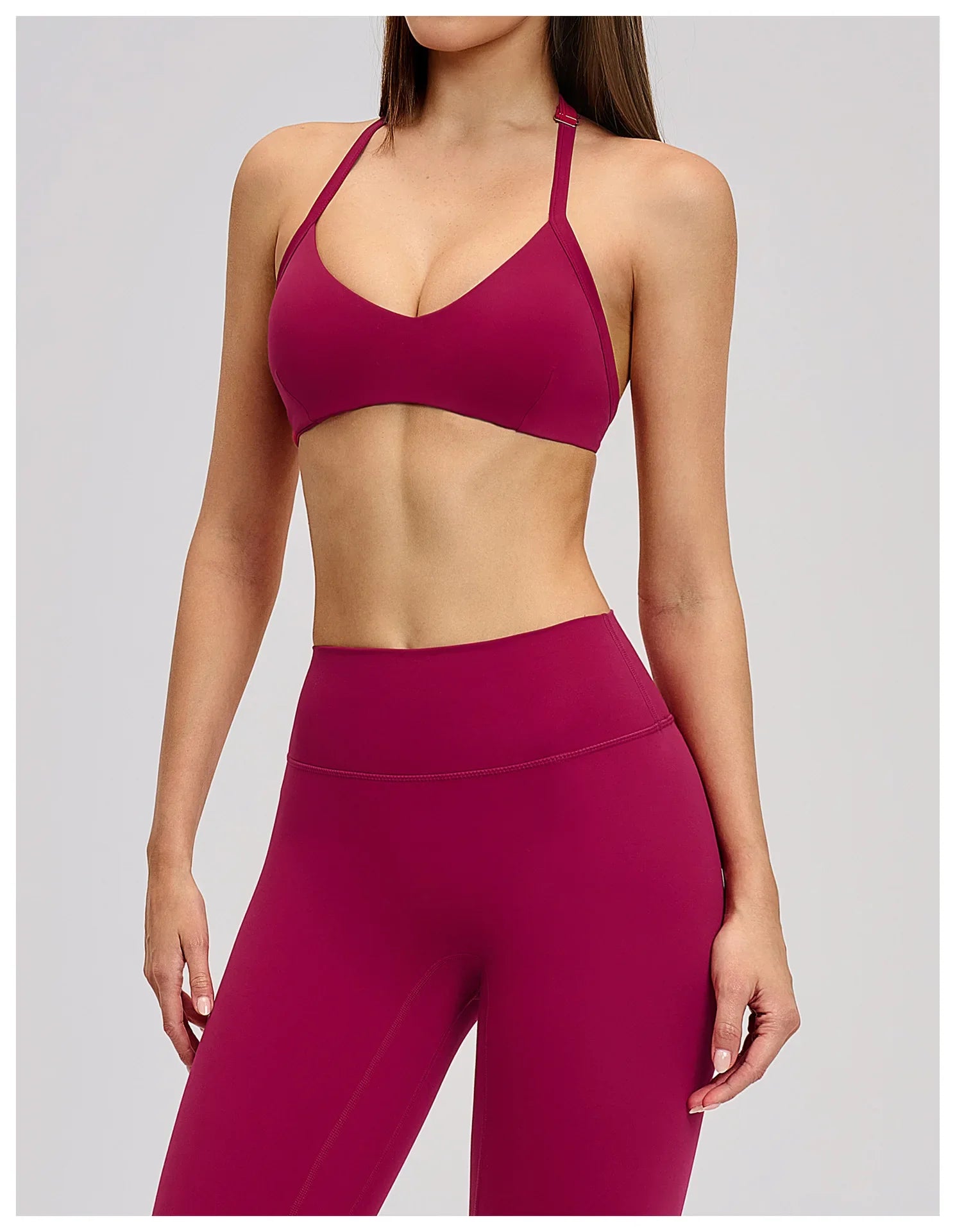 Summer Sports Bra Women Seamless Halter Top Fitness Bra High Support Push-up Open Back Gym wear Running Yoga Workout Underwear