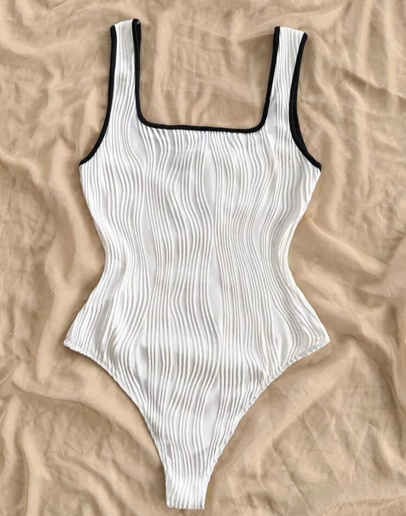 Vintage White Patchwork One Piece Swimsuit 2026 Women Front Tie Slim Tummy Control Swimwear Summer Holiday Bathing Suit Monokini