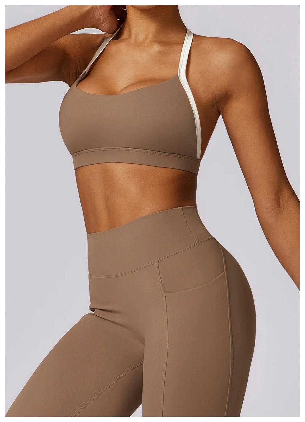 Gym Sport Bra Halter Sports Bra Anti-sweat Breathable Yoga Bra Shockproof Crop Top Fitness Top Push Up Workout Top Women
