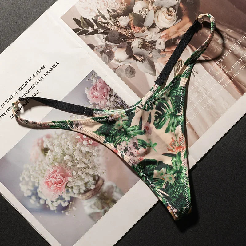 Ice Slik Low Waist Girls G String Leopard Flower Women Panties Sexy Briefs Thong T-back Underwear Female Lingerie Size S-XL